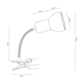 Svenda Lampe à Clips Flex 1xE27 Max.60W Chêne Blanchi/Câble Blanc/Métal Blanc