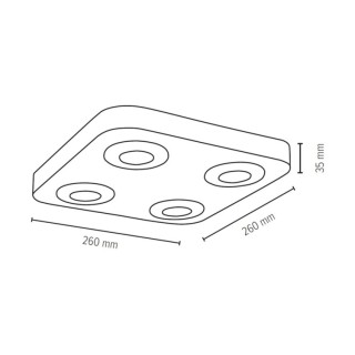 Sunniva Plafonnier Incl.4xLED 5W Bois de Hêtre couleur Noyer/Métal Satiné