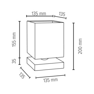 Inger Lampe de Table 1xE27 Max.25W Bois de Hêtre couleur Noyer/Câble PVC Noir/Tissu Blanc