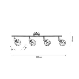 Clear Plafonnier 4xG9 Max.28W Métal Chromé/Verre Transparent
