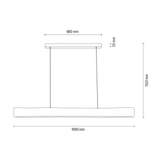 Lucas Suspension 1xLED 24V Intégrée, 33W Bois de Pin Teinté Noir/Métal Noir avec Variateur Tactile