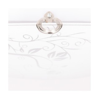 California Plafonnier Incl. 1xLED 18W Métal Chromé/Verre Blanc à motifs