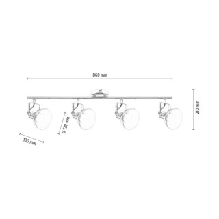 Spot de Rail Edit, 4 lampes, E27, chrome Classe d'efficacité énergétique : A + + – E