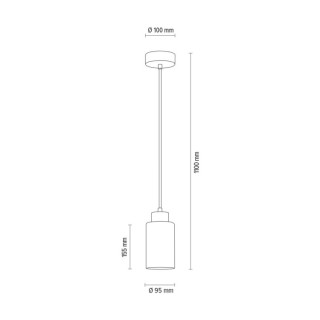 Meno Lampe Suspendue 1xE27 Max.60W Métal Noir/Verre Multicolore