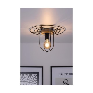 Chester Plafonnier 1xE27 Max.60W Chêne huilé/Métal Noir