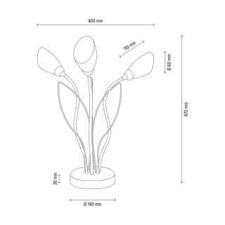 Gloriosa Lampe de table 3xG9 Max.6W LED Métal Noir / Verre Blanc