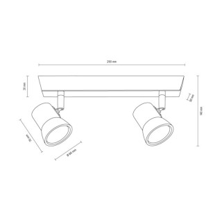 Venla Plafonnier Incl. 2xLED GU10 5W Chêne Huilé