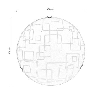 Dallas Plafonnier Incl. 1xLED 18W 1650lm 2700K Métal Chromé/Verre Blanc à motifs