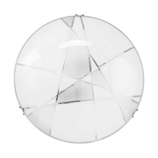 Dakota Plafonnier Incl. 1xLED 18W Métal Chromé/Verre Blanc à motifs