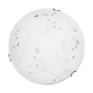 Maryland Plafonnier Incl. 1xLED 13W Métal Chromé/Verre Blanc à motifs