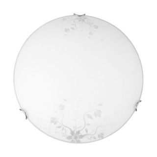 California Plafonnier Incl. 1xLED 18W Métal Chromé/Verre Blanc à motifs
