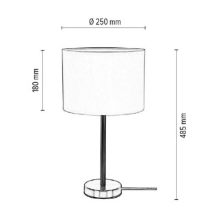 Tamara Lampe de Table 1xE27 40W Métal Blanc/Tissu Blanc