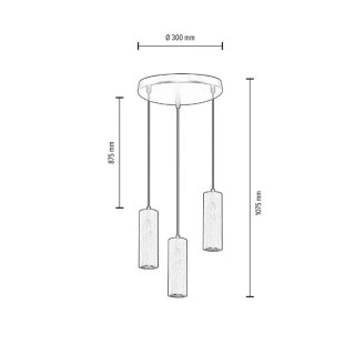 Pipe Lampe Suspendue Incl. 3xGU10 LED 5W Métal Noir/Câble PVC Noir/Bois de Hêtre couleur Noyer