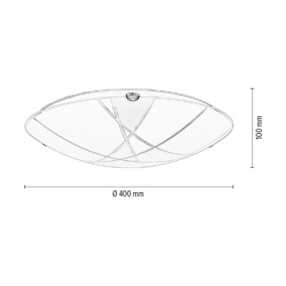 Dakota Plafonnier Incl. 1xLED 18W Métal Chromé/Verre Blanc à motifs