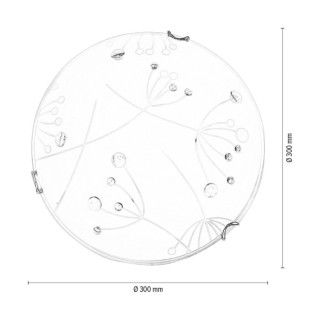 Maryland Plafonnier Incl. 1xLED 13W Métal Chromé/Verre Blanc à motifs