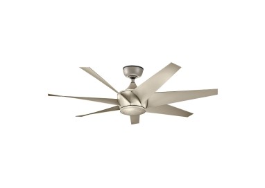 Lehr II Ventilateur 137cm - Argent Satiné - Elstead