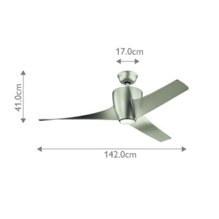 Phree 142cm Fan Nickel brossé - Elstead Lighting
