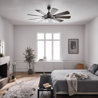 Gentry - Ventilateur 165cm Zinc patiné, Elstead Lighting