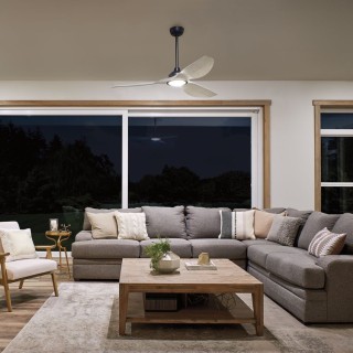 Imari - 65in Ventilateur - Satin Noir Elstead Lighting