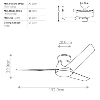 Eris - Ventilateur 152cm Nickel - Elstead Lighting