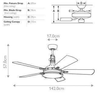 Hatteras Bay 56in Ventilateur Elstead Lighting