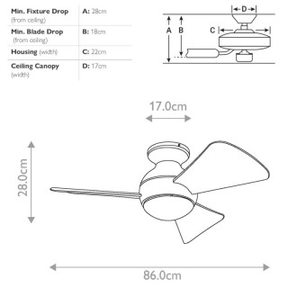 Sola - Ventilateur 34in/86cm - Nickel brossé Elstead