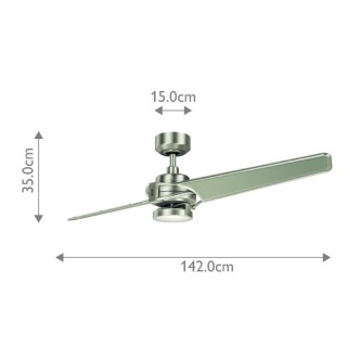 Xety - Ventilateur 142cm - Nickel brossé - Elstead Lighting