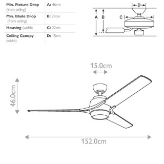 Zeus - Ventilateur 152cm - Nickel brossé - Elstead Lighting