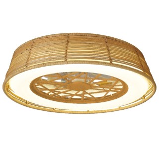 Plafonnier LED 55W Ventilateur 25W INDONESIA Rotin