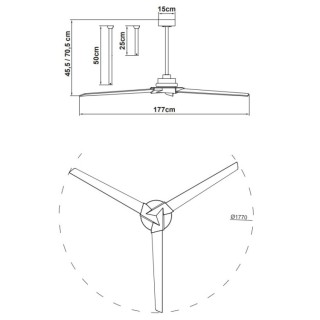 Ventilateur 40W LED 20W BRISA Blanc