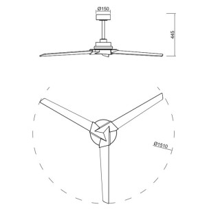 Ventilateur 40W LED 20W BRISA MINI Noir / Bois