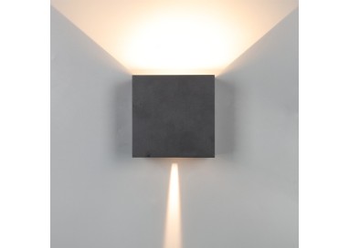 Applique murale d'extérieur LED 2*10W 4000K IP65 DAVOS Sable noir