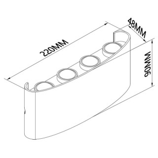 Applique d'extérieur LED 8W 3000K IP54 ARCS Gris foncé