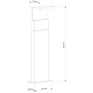 Borne d'extérieur LED 13W 3000K IP65 RUKA Gris foncé
