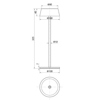 Lampe de table d'extérieur K4 Corten