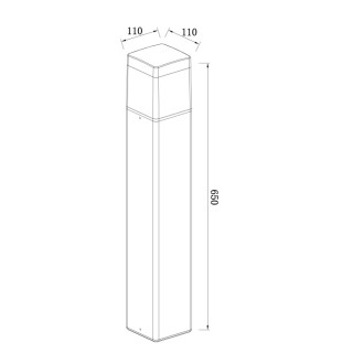 Borne extérieure E27 IP65 CHICAGO Gris foncé
