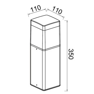 Applique murale d'extérieur Blanco Square 35 cm IP65 E27 CHICAGO Blanc