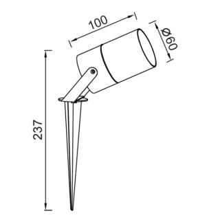 SPIKE EXTÉRIEUR IP65 GU10 GRIS FONCÉ QUEBEC Gris foncé