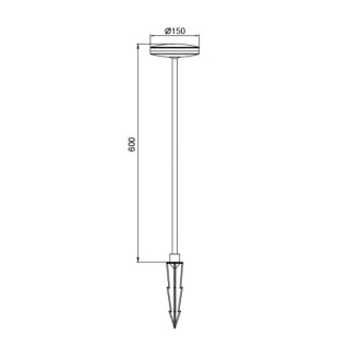 BORNE LED 12W H.60 3000K NOIRE AKITA Noir