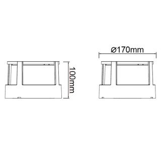 Plafonnier/Applique d'extérieur LED noir IP65 15W CCT CREEK Noir