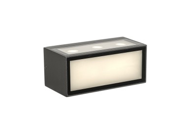 APPLIQUE LED IP65 10,5W 3000K GRIS FONCÉ CANCUN Gris foncé