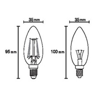 Ampoule LED E14 4W 2700K 470lm  LED**** Transparent