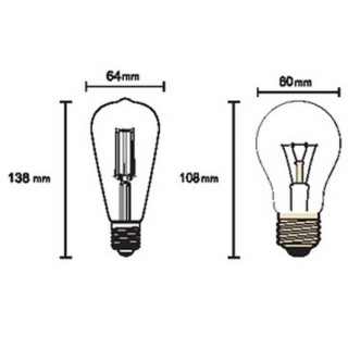 Ampoule LED E27 6,5 W 2200 K 650 lm ST64  LED**** Transparent