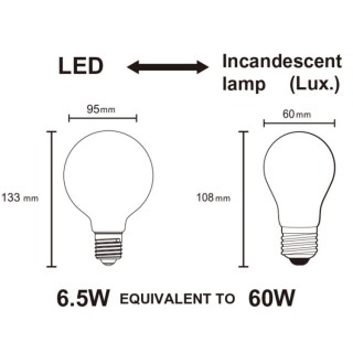 Ampoule Ampoule LED E27 7 W 4 000 K 740 lm G95  LED**** Blanc