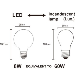 Ampoule Ampoule LED E27 8 W 3000 K 720 lm G95  LED**** Blanc