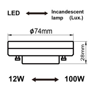 Ampoule LED GX53 12W 3000K 930lm  LED**** Blanc