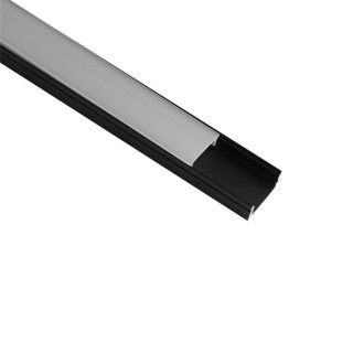 PROFIL ALU NOIR 2000*17,1*8,5mm TIRAS LED STRIPS Noir