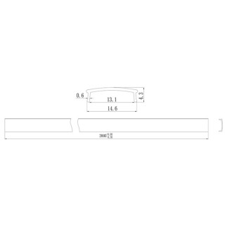 PROFIL ALU NOIR 2000*17.1*15,3mm TIRAS LED STRIPS Noir