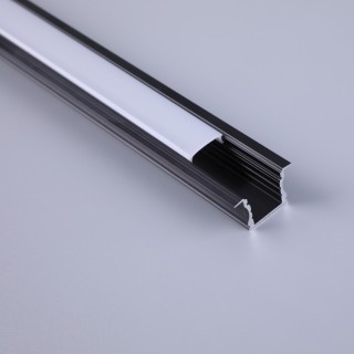 PROFIL EN ALUMINIUM ENCASTRÉ NOIR 2000*17,3*15,3mm TIRAS LED STRIPS Noir