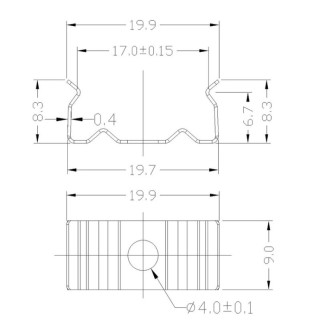 CLIP DE FIXATION PROFIL ACIER 2000*17,3*15,3mm TIRAS LED STRIPS Acier